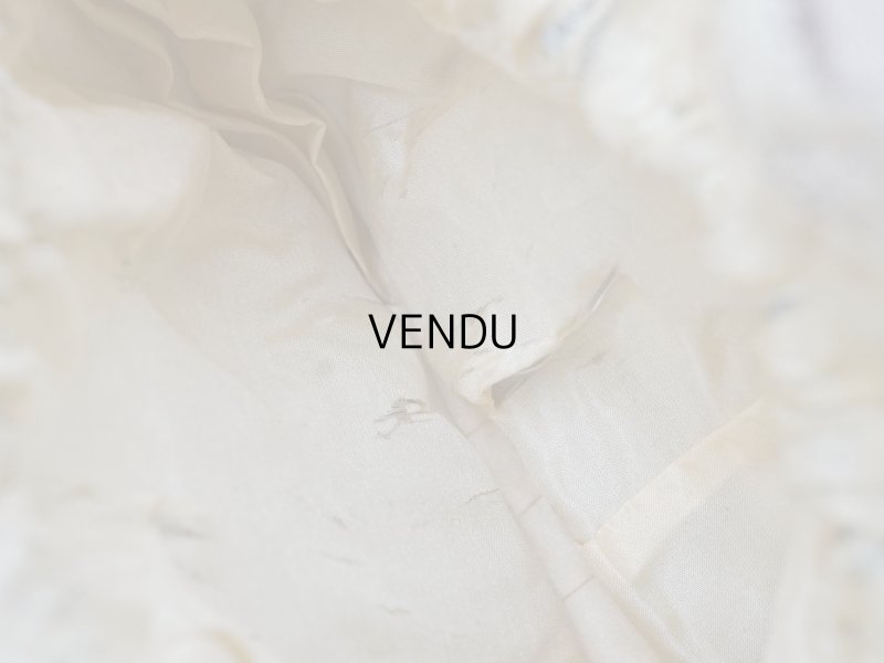 画像13: アンティーク ミラー付 舞踏会用 オモニエール 薔薇のロココモチーフ付 サフィレットブルー