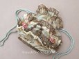 画像1: アンティーク ミラー付 舞踏会用 オモニエール 薔薇のロココモチーフ付 サフィレットブルー (1)