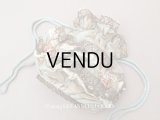 アンティーク ミラー付 舞踏会用 オモニエール 薔薇のロココモチーフ付 サフィレットブルー