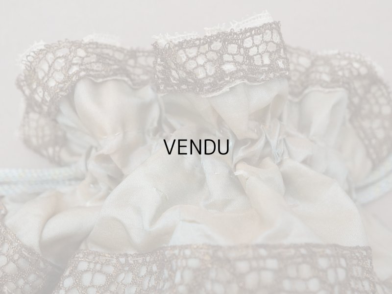 画像4: アンティーク ミラー付 舞踏会用 オモニエール 薔薇のロココモチーフ付 サフィレットブルー