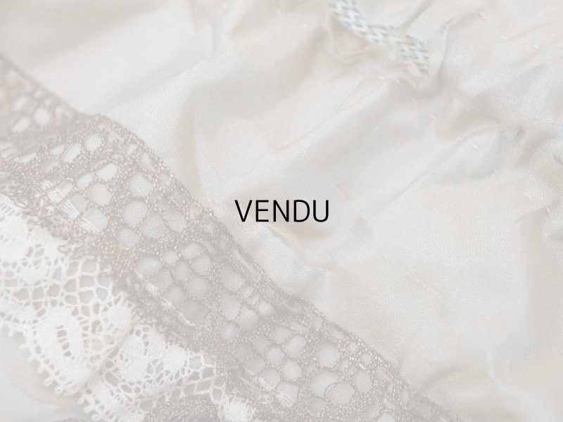 画像15: アンティーク ミラー付 舞踏会用 オモニエール 薔薇のロココモチーフ付 サフィレットブルー