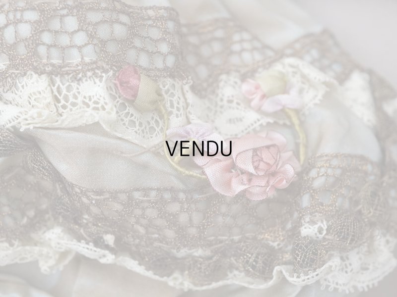 画像10: アンティーク ミラー付 舞踏会用 オモニエール 薔薇のロココモチーフ付 サフィレットブルー