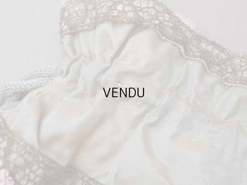 画像16: アンティーク ミラー付 舞踏会用 オモニエール 薔薇のロココモチーフ付 サフィレットブルー