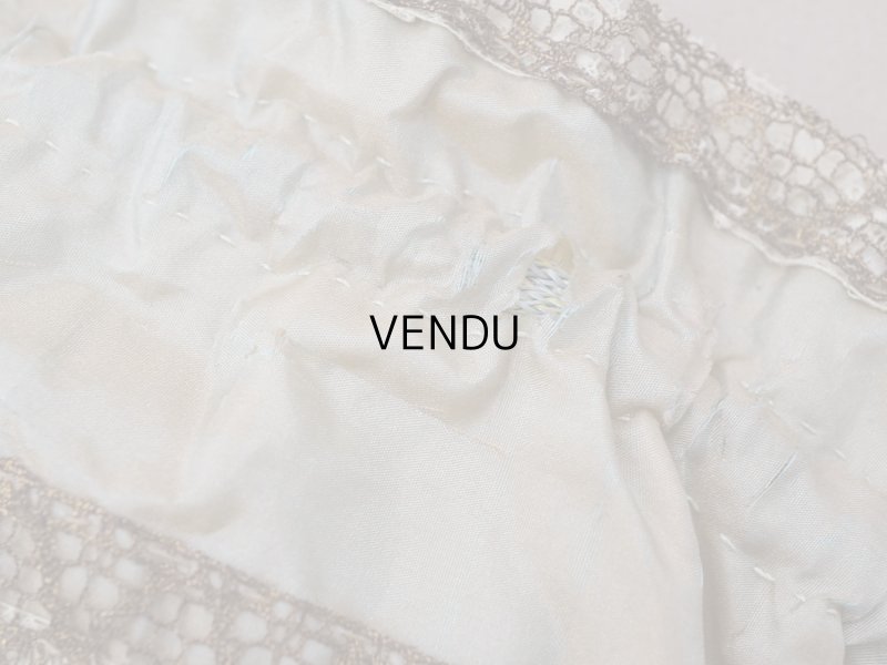 画像17: アンティーク ミラー付 舞踏会用 オモニエール 薔薇のロココモチーフ付 サフィレットブルー