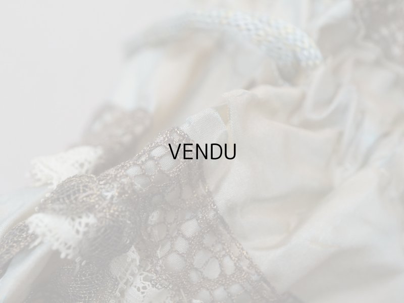 画像19: アンティーク ミラー付 舞踏会用 オモニエール 薔薇のロココモチーフ付 サフィレットブルー