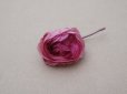 画像2: アンティーク シルク製 小さな薔薇の布花 ドール用 ボルドー (2)