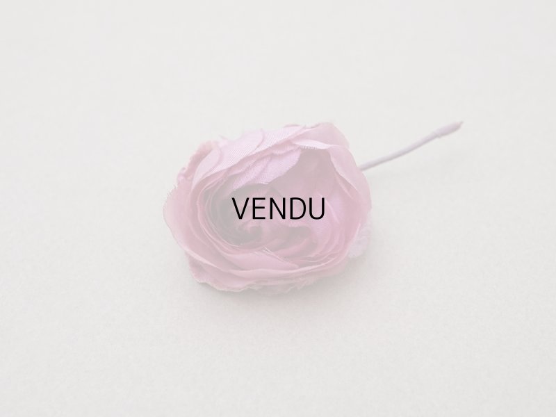 画像2: アンティーク シルク製 小さな薔薇の布花 ドール用 ボルドー