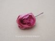画像1: アンティーク シルク製 小さな薔薇の布花 ドール用 ボルドー (1)