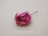 アンティーク シルク製 小さな薔薇の布花 ドール用 ボルドー