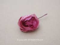 アンティーク シルク製 小さな薔薇の布花 ドール用 ボルドー