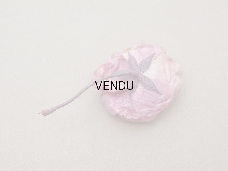 画像3: アンティーク シルク製 小さな薔薇の布花 ドール用 ボルドー