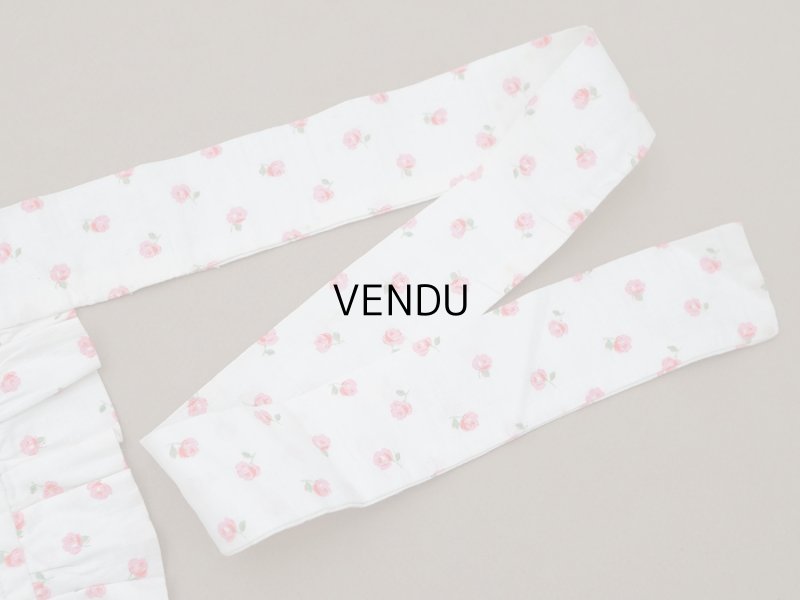 画像7: アンティーク ピンクの薔薇模様 コットン製 エプロン ファブリック