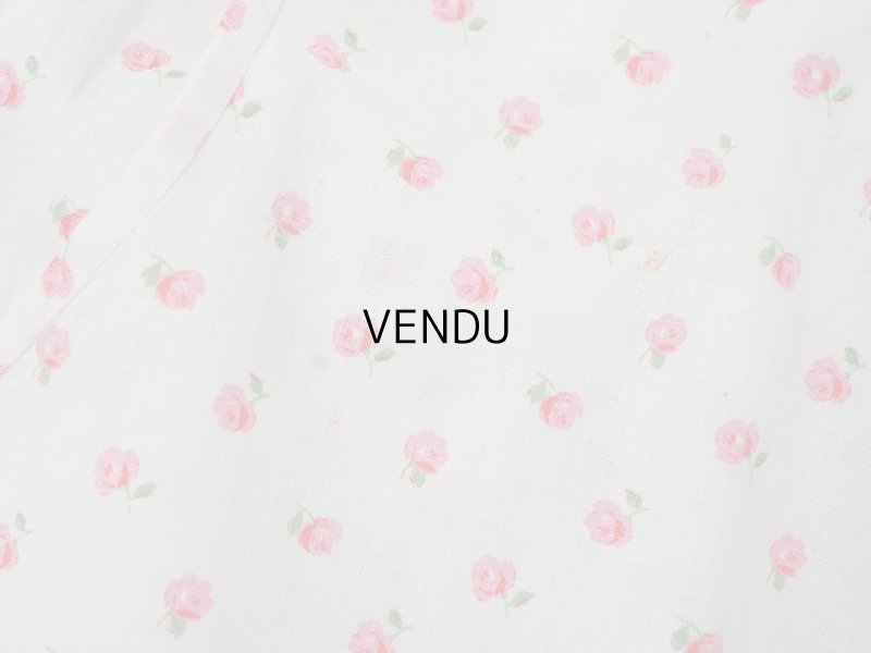 画像5: アンティーク ピンクの薔薇模様 コットン製 エプロン ファブリック