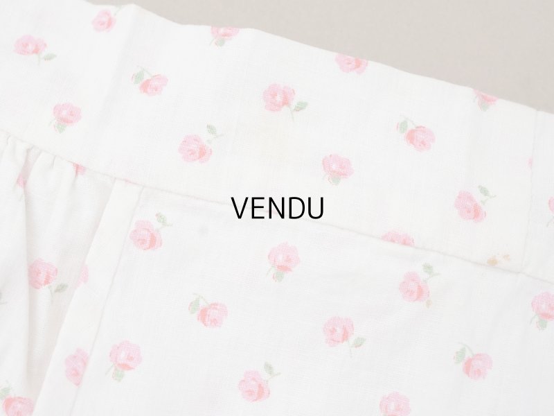 画像6: アンティーク ピンクの薔薇模様 コットン製 エプロン ファブリック