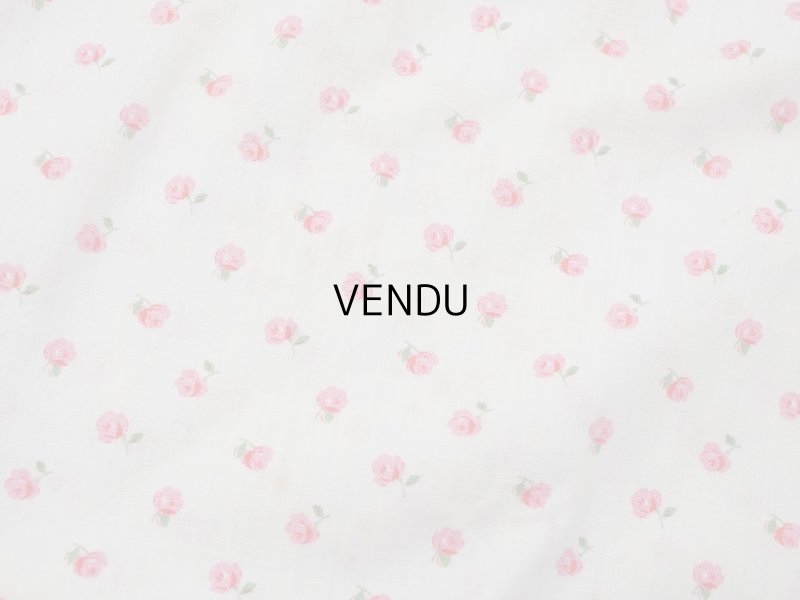 画像4: アンティーク ピンクの薔薇模様 コットン製 エプロン ファブリック