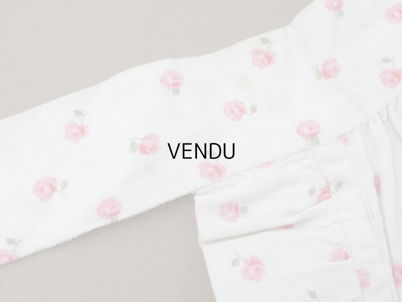 画像9: アンティーク ピンクの薔薇模様 コットン製 エプロン ファブリック