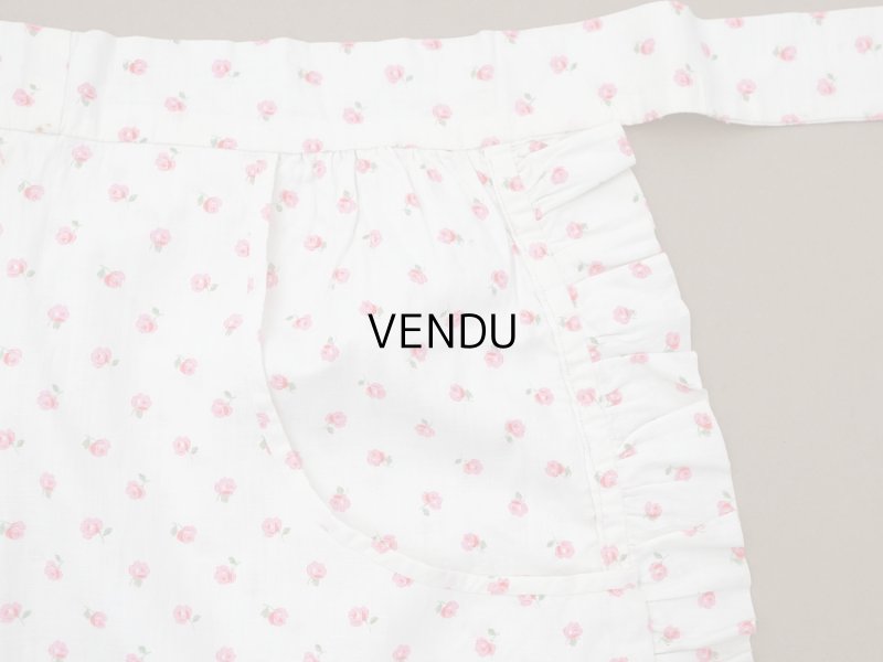 画像3: アンティーク ピンクの薔薇模様 コットン製 エプロン ファブリック