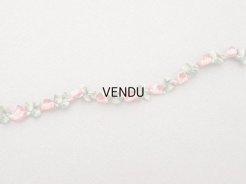 画像3: ＊蚤の市＊アンティーク とても小さな薔薇 ロココトリム シルク製 ロココリボン ピンク＆レッド