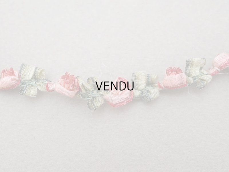 画像5: ＊蚤の市＊アンティーク とても小さな薔薇 ロココトリム シルク製 ロココリボン ピンク＆レッド