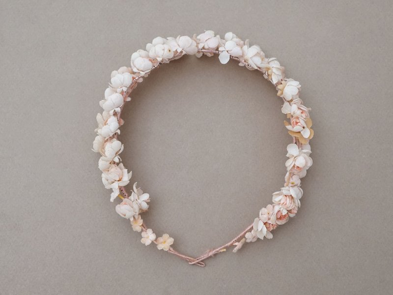 画像3: アンティーク ティアラ パウダーピンクの小さな薔薇&勿忘草 花冠