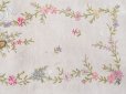 画像10: アンティーク シルク製 花かごのリボン刺繍入り ハンキーケース ハンカチ用ポシェット フラワーバスケット