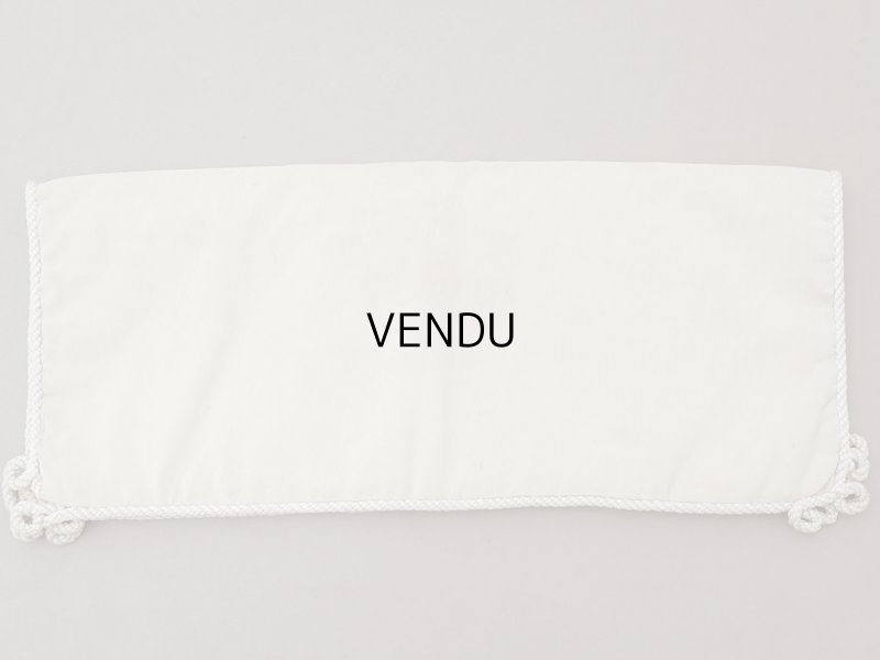 画像4: アンティーク シルク製 花かごのリボン刺繍入り ハンキーケース ハンカチ用ポシェット フラワーバスケット