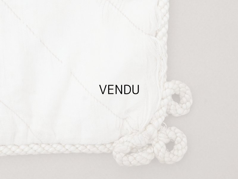 画像16: アンティーク シルク製 花かごのリボン刺繍入り ハンキーケース ハンカチ用ポシェット フラワーバスケット