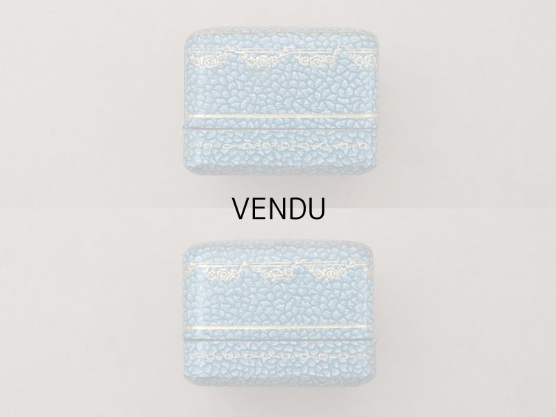 画像5: アンティーク 薔薇とリボンのガーランド リングケース ジュエリーボックス スモーキーブルー