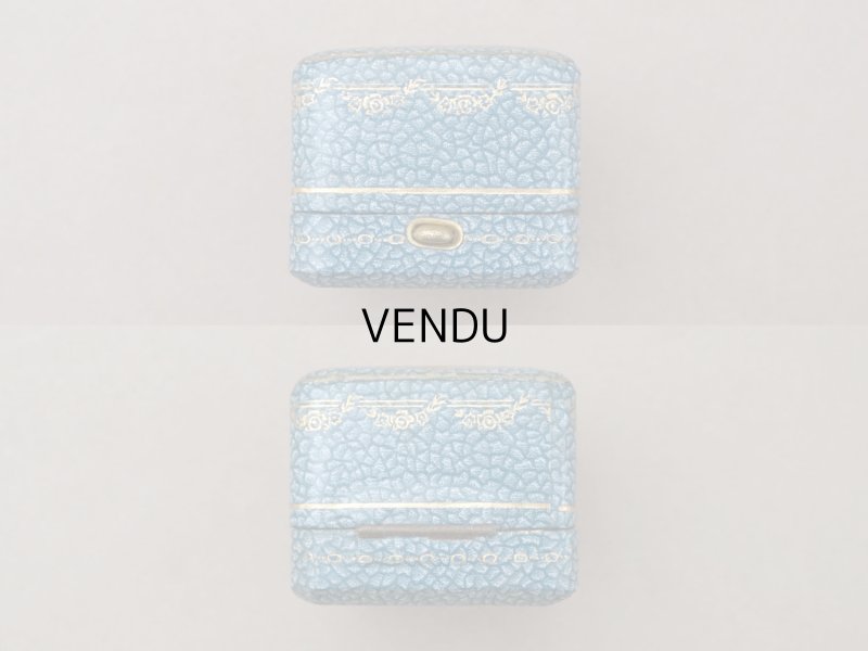 画像4: アンティーク 薔薇とリボンのガーランド リングケース ジュエリーボックス スモーキーブルー