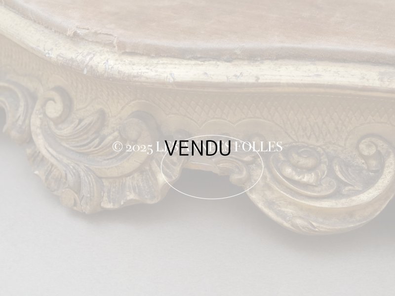 画像11: 19世紀 アンティーク ロカイユ装飾の台座 コーヒーブラウンのベルベット