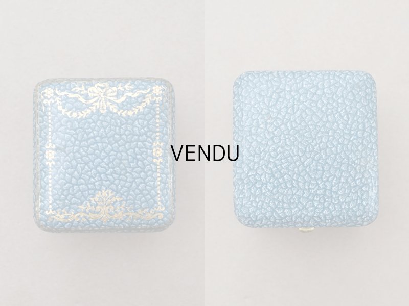 画像3: アンティーク 薔薇とリボンのガーランド リングケース ジュエリーボックス スモーキーブルー