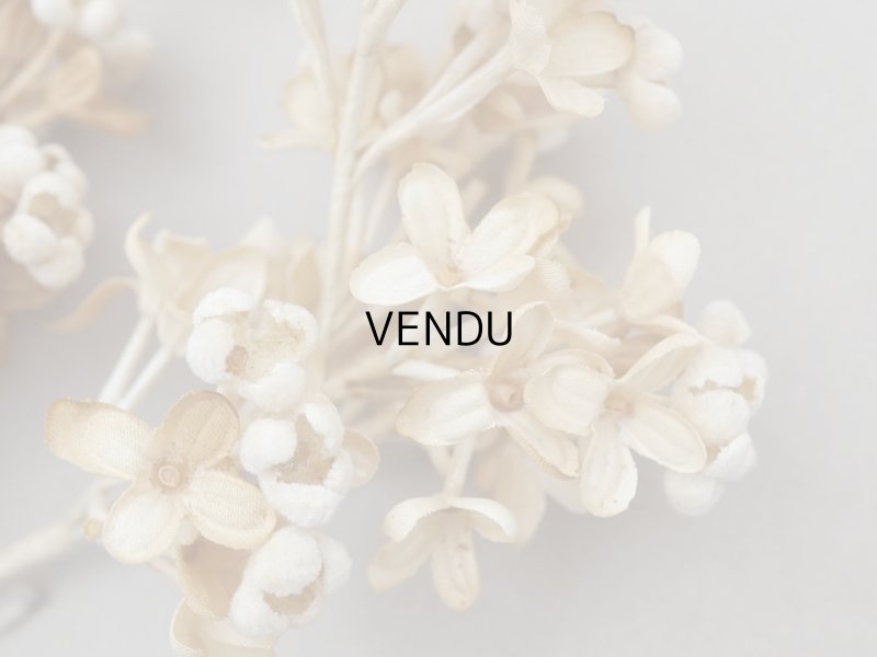 画像5: アンティーク ライラックの大きな布花 オフホワイト&ブラウン ラベル付き