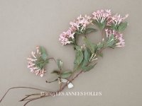 アンティーク 大きなブーケ  淡いピンクの布花 ラベル付