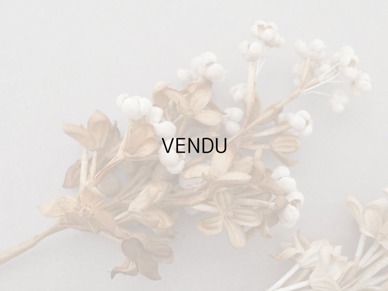 画像3: アンティーク ライラックの大きな布花 オフホワイト&ブラウン ラベル付き