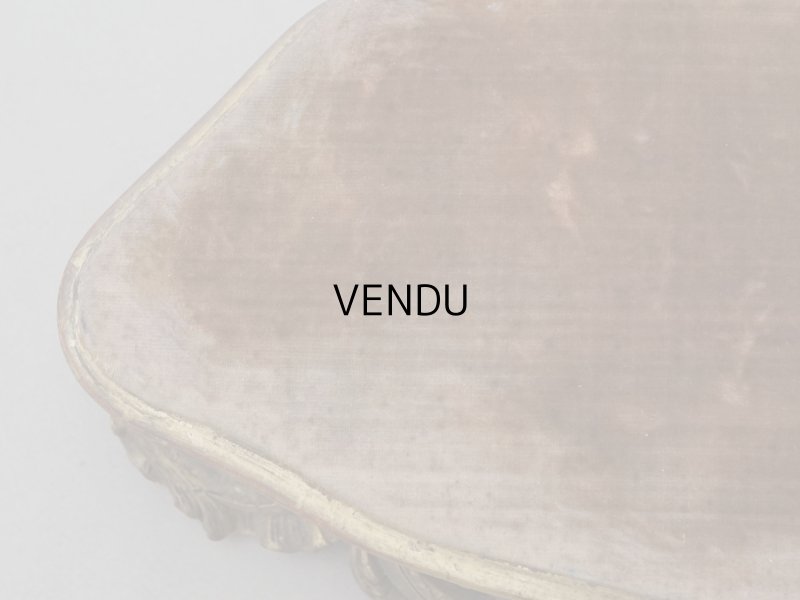 画像3: 19世紀 アンティーク ロカイユ装飾の台座 コーヒーブラウンのベルベット