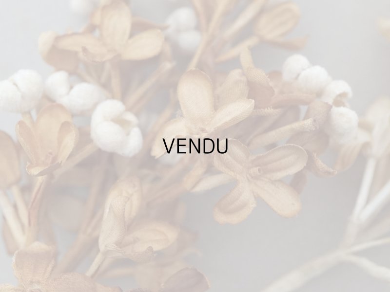 画像6: アンティーク ライラックの大きな布花 オフホワイト&ブラウン ラベル付き