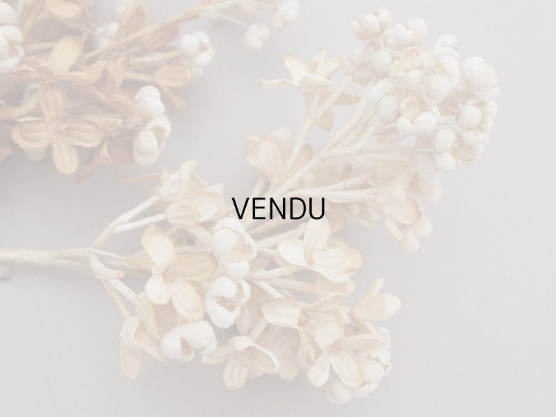 画像4: アンティーク ライラックの大きな布花 オフホワイト&ブラウン ラベル付き