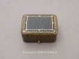 画像1: アンティーク 金彩入り ピアス用 ジュエリーボックス グリーン (1)