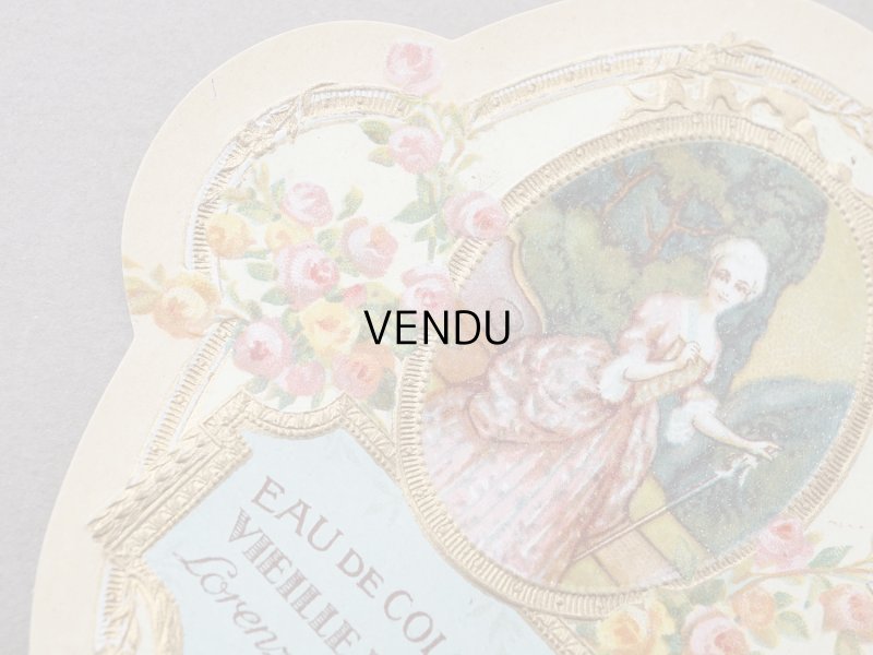 画像2: アンティーク パフュームラベル 薔薇とリボンのメダイヨン EAU DE COLOGNE VIEILLE FRANCE - LORENZY PALANCA PARIS -