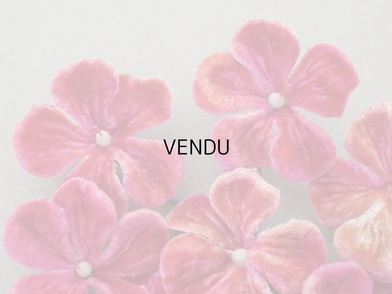 画像3: 未使用 アンティーク ベルベットの布花 チェリーピンクラベル付  プランタン百貨店 - AU PRINTEMPS -
