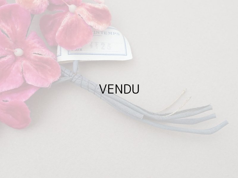 画像2: 未使用 アンティーク ベルベットの布花 チェリーピンクラベル付  プランタン百貨店 - AU PRINTEMPS -