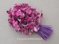 未使用 アンティーク 大きなブーケ ベルベットの布花 ピンク＆パープル 72輪 ラベル付  