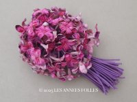 未使用 アンティーク 大きなブーケ ベルベットの布花 ピンク＆パープル 72輪 ラベル付  