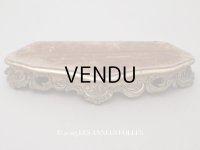 19世紀 アンティーク ロカイユ装飾の台座 コーヒーブラウンのベルベット