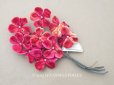 画像1: 未使用 アンティーク ベルベットの布花 チェリーピンクラベル付  プランタン百貨店 - AU PRINTEMPS - (1)