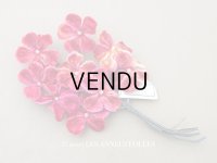 未使用 アンティーク ベルベットの布花 チェリーピンクラベル付  プランタン百貨店 - AU PRINTEMPS -