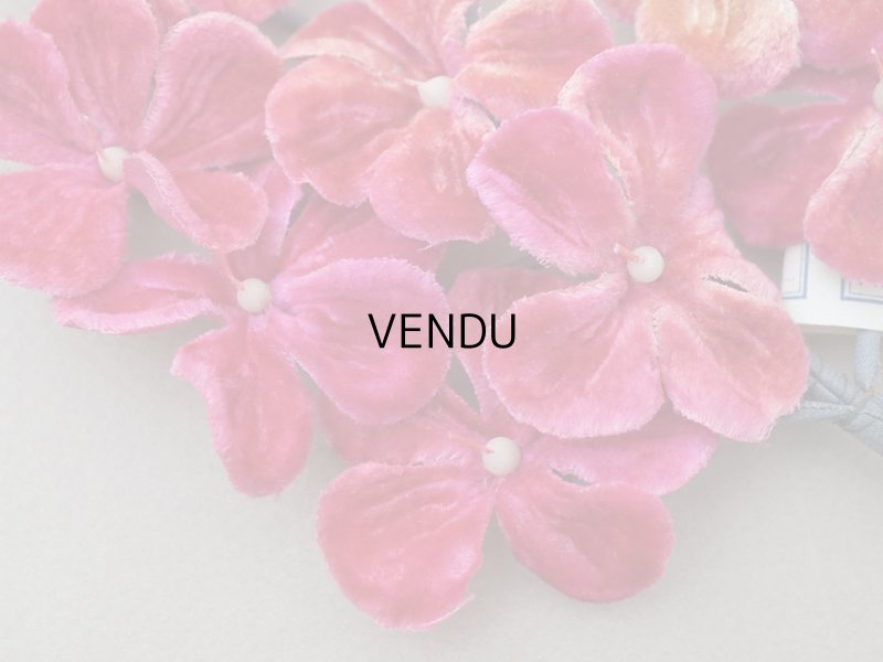 画像4: 未使用 アンティーク ベルベットの布花 チェリーピンクラベル付  プランタン百貨店 - AU PRINTEMPS -