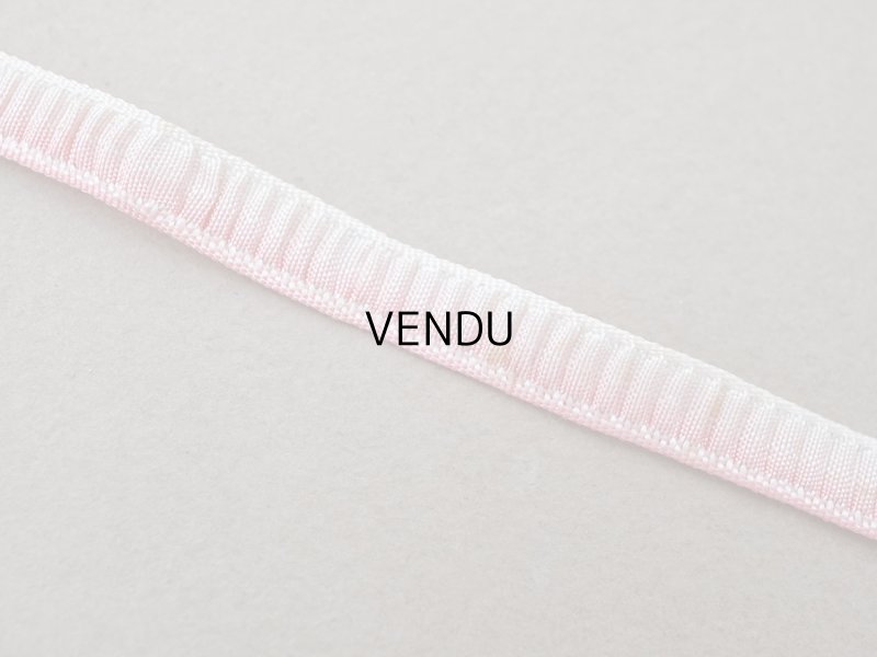画像3: アンティーク シルク製 トリム ロココ調 7mm幅  1.75m ピンクのグラデーション リボン刺繍 & ロココトリム　