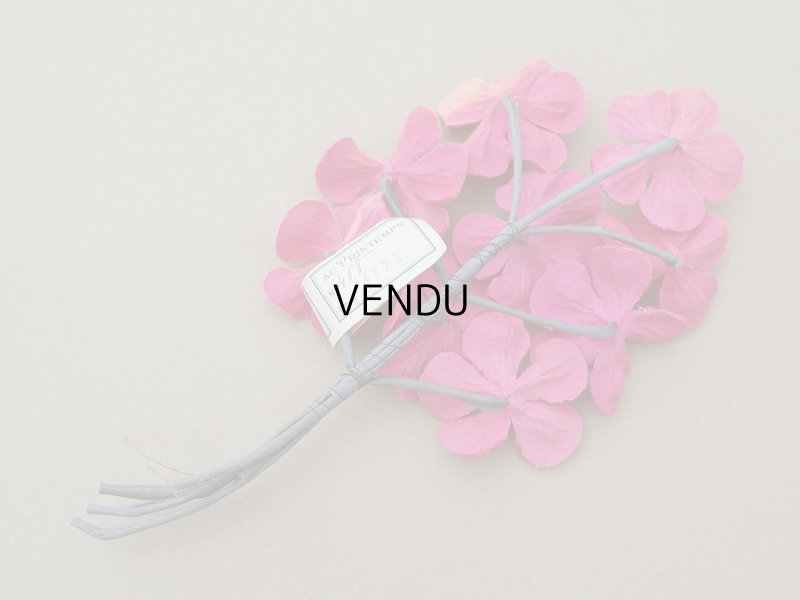 画像6: 未使用 アンティーク ベルベットの布花 チェリーピンクラベル付  プランタン百貨店 - AU PRINTEMPS -