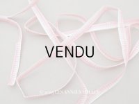 アンティーク シルク製 トリム ロココ調 7mm幅  1.75m ピンクのグラデーション リボン刺繍 & ロココトリム　